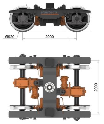 Veicolo di pulizia di gallerie a 85 km/h Bogie con telaio in un pezzo saldato